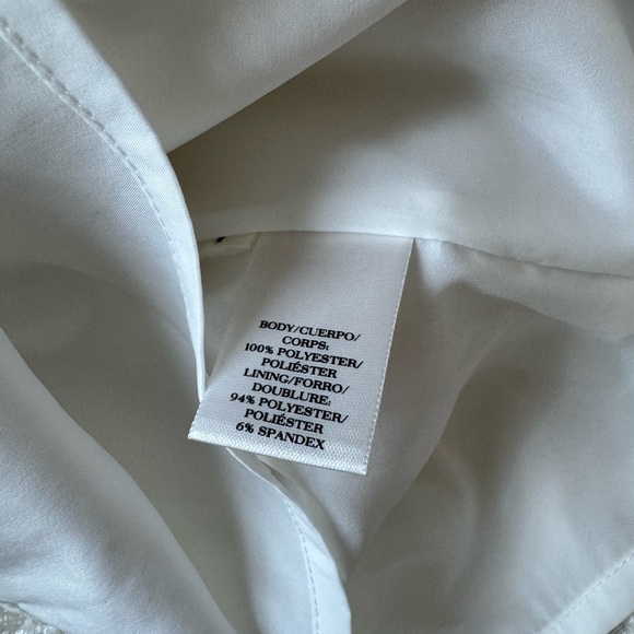 Ann Taylor Dress Women's Size 2 White Mini Lace Floral Scallop Neck Bride Party - Picture 11 of 14